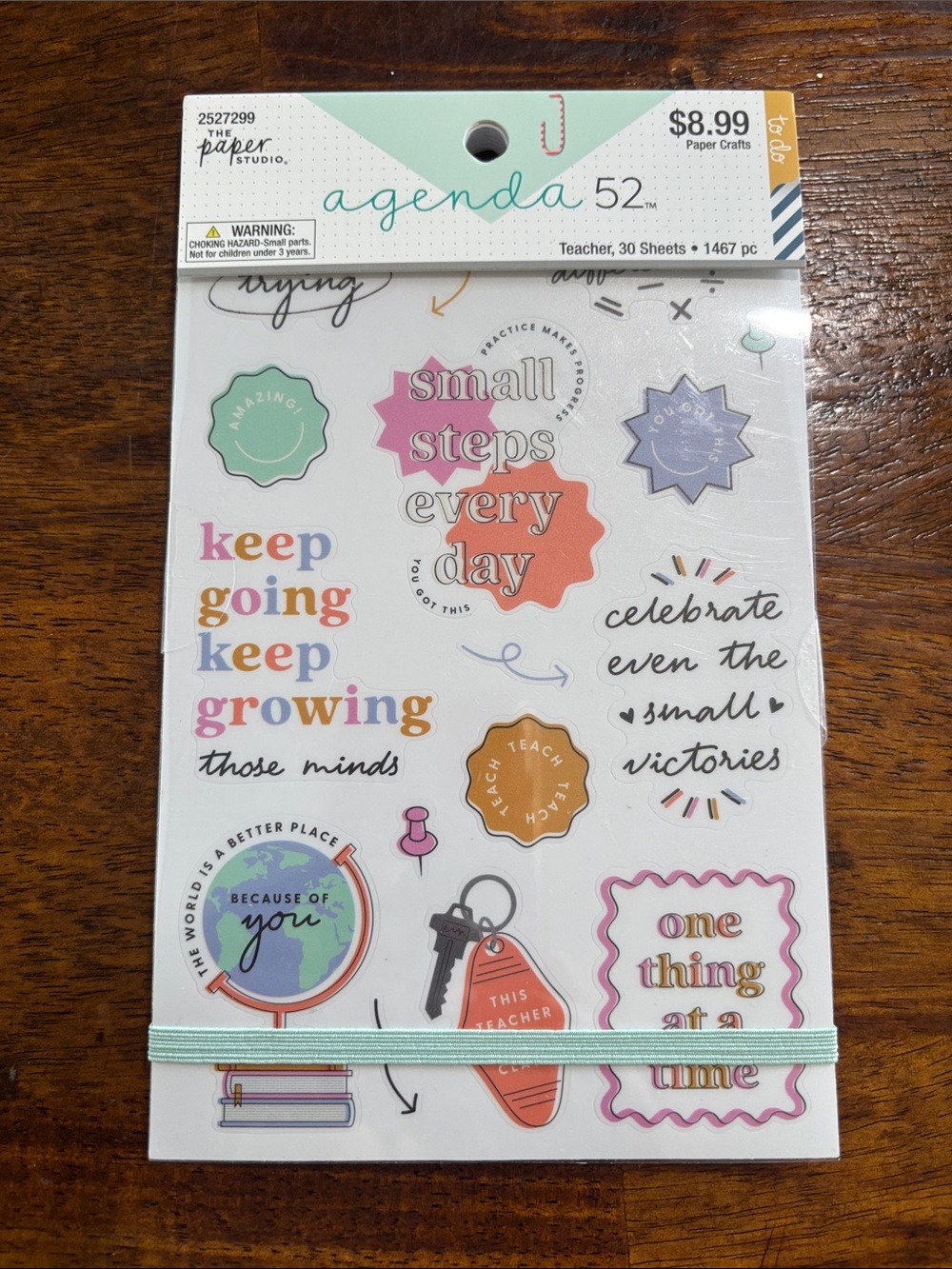 Agenda 52 Pastel Motivational Sticker Pack - Mint, Pink, Coral, Lavender, Blue